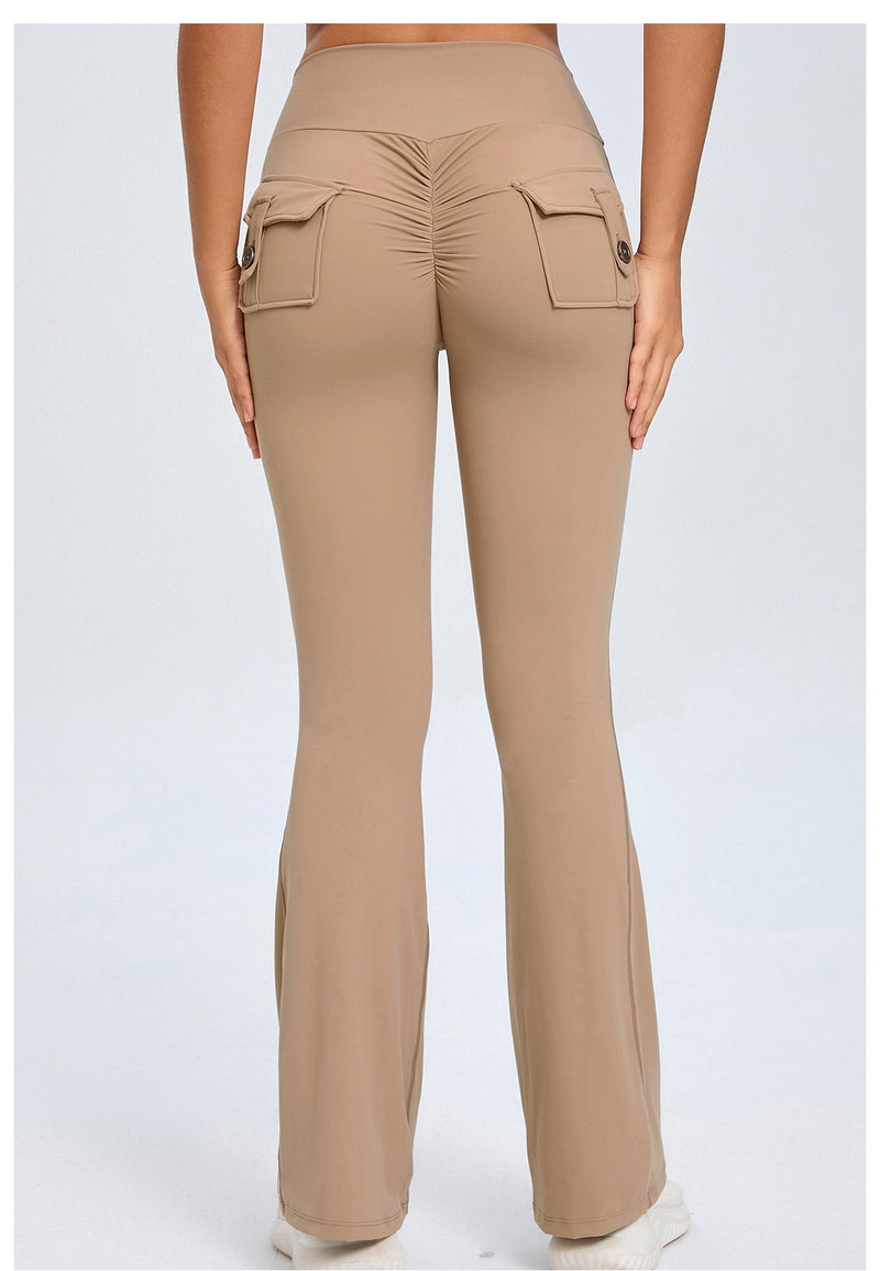 Solid Color Sport Micro Flare Pants GQSA S0031