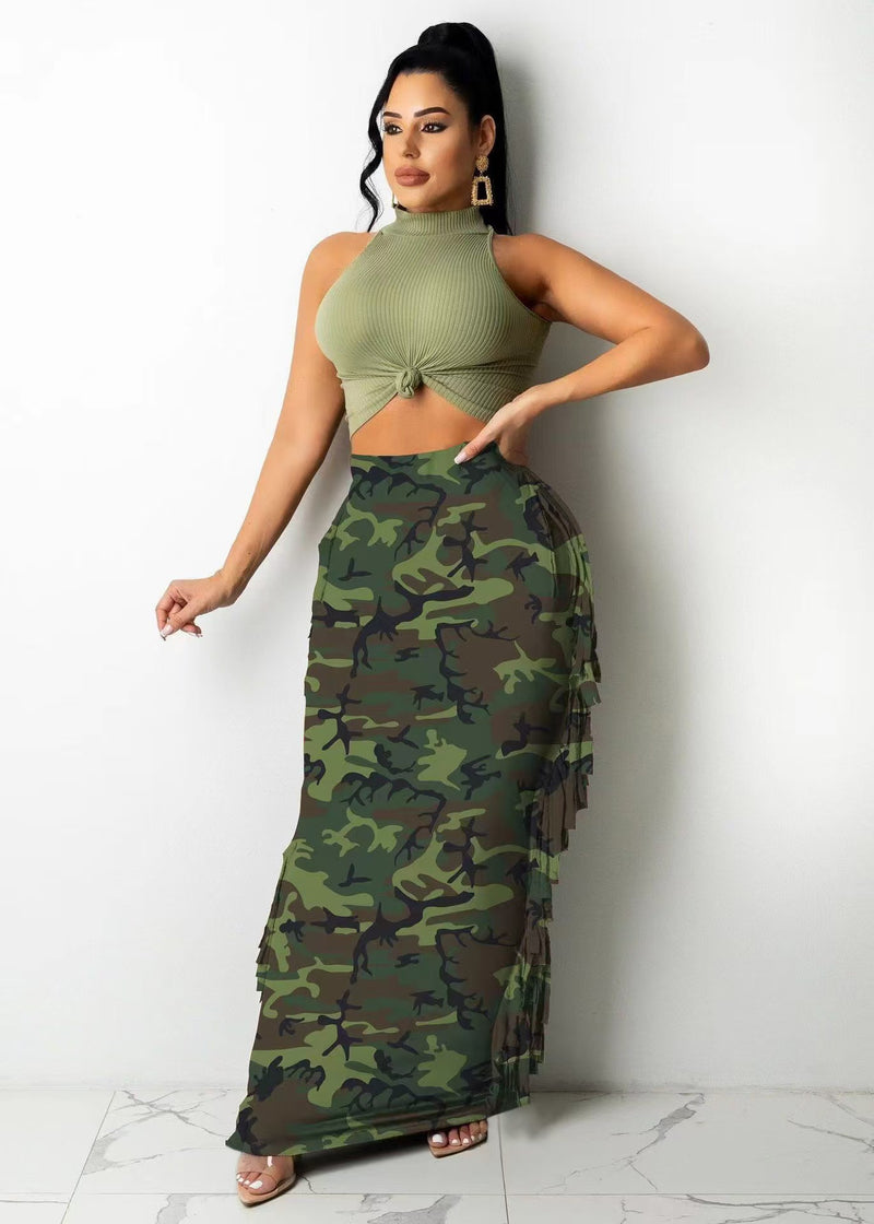 Fashion Tassel Slim Long Skirts QY 2011