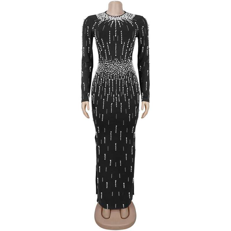 Hot Diamond Long Sleeve Maxi Dress BY 7767