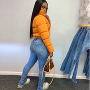Solid Color Long Sleeve Warm Bread Coat GSZM A20504T
