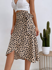 Tie Up Print Split Half Body Skirt GYXN 52379