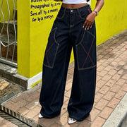 Plus Size Big Pokets Straight Jeans GYLN 1411