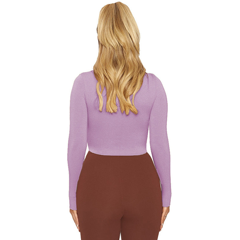 Half High Neck Long Sleeve Bottom Top GZJF 2591
