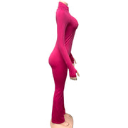 Solid Color Zipper Casual Jumpsuit GQNF Y00270QC