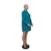 Plus Size Single Breasted Solid Color Cardigan Shirt QYXZ 9951