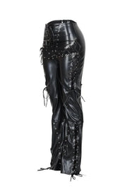 Bandage Skinny PU Leather Pants YRST T172