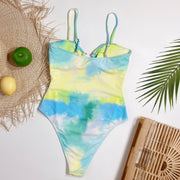 Tie Dye Cutout One Piece Swimsuit CSYZ B271