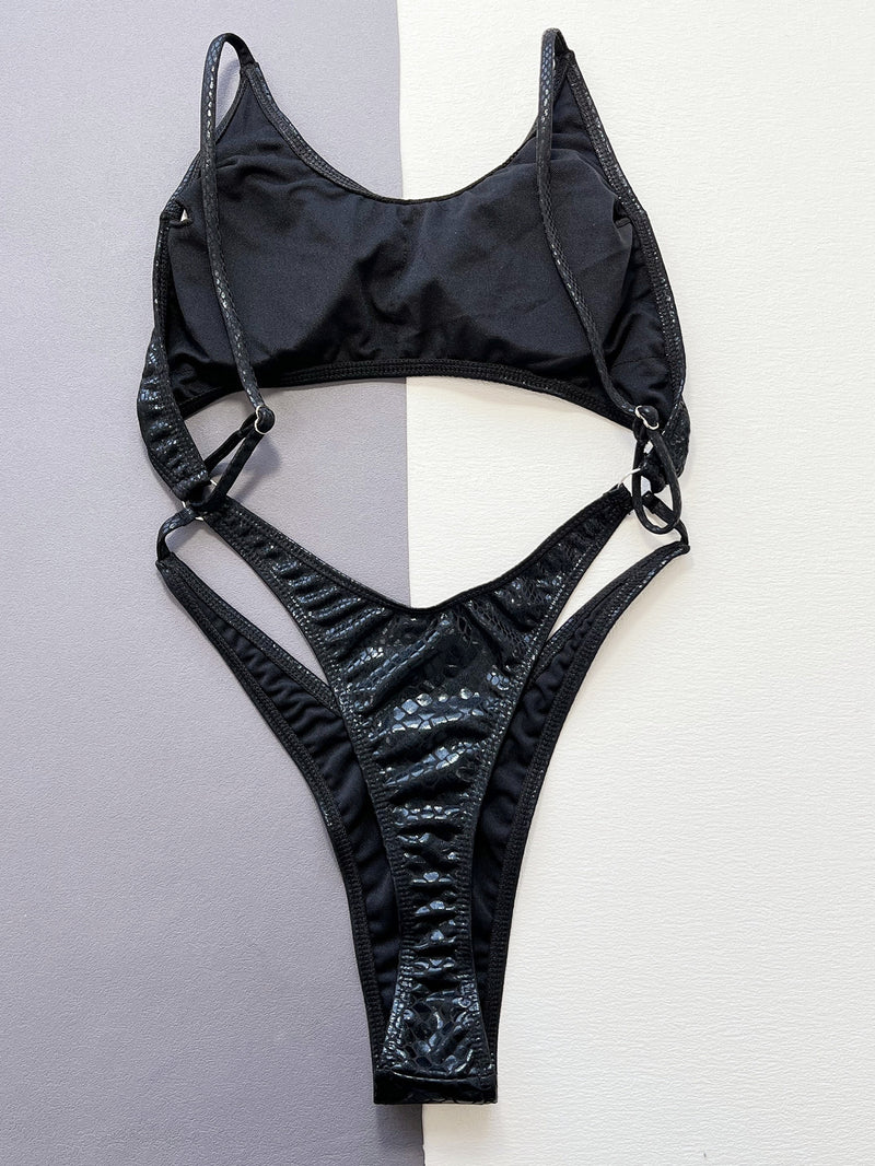 Snake Print One Piece Swimsuit CSYZ D528WY