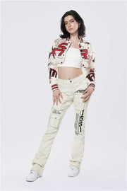 Fashion Short Long Sleeve Single Breasted Baseball Coat GFCF 1295