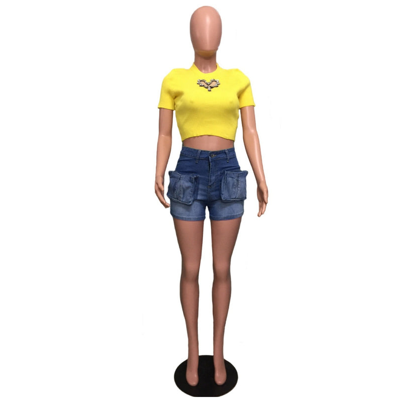 Fashion Washed Denim Shorts LA 3308