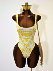 Sleeveless Print One Piece Swimsuit GHYX 8223