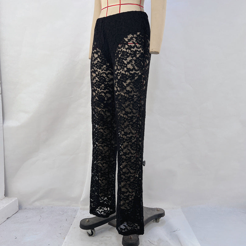 Lace See Through Patchwork Pants GPBY 15116