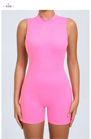 Solid Color Backless Yoga Sport Romper GQSA YL075