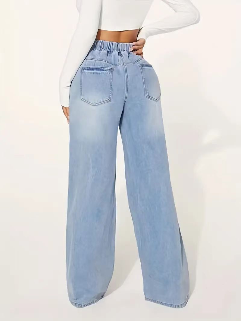 Drawstring Loose Wide Leg Jeans GSMF JQ2402