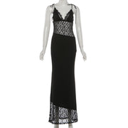 Sexy Mesh Patchwork Lace Maxi Dress GYME K6D04091A