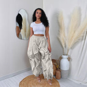 Plus Size Patchwork Solid Color Lantern Pants NY 3685