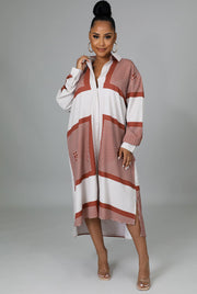 Casual Color Block Long Shirt XHXF 946