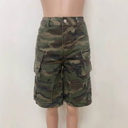 Camouflage Print Casual Denim Shorts LSD 2673