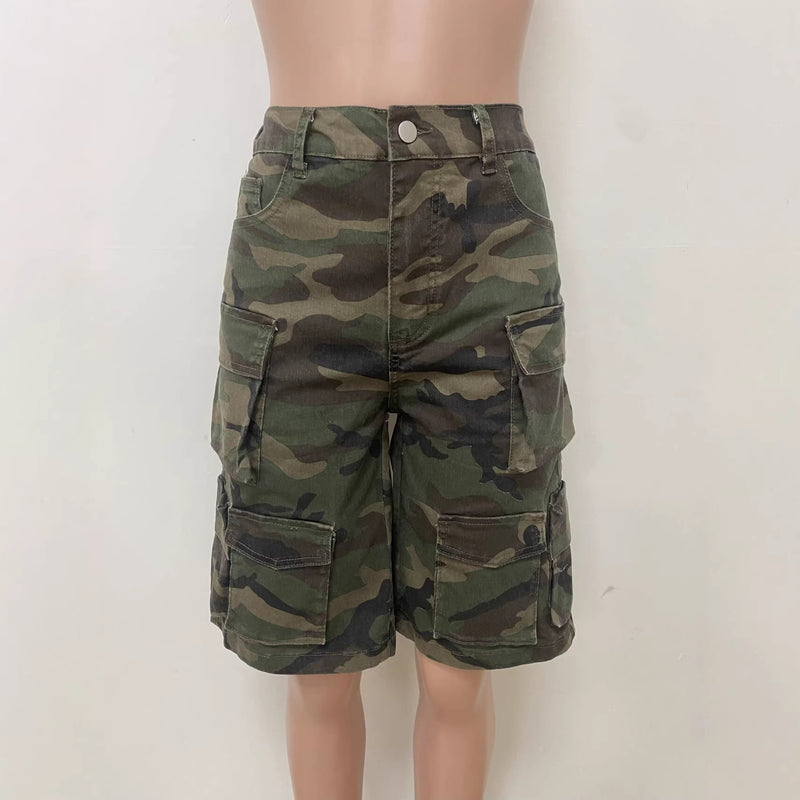 Camouflage Print Casual Denim Shorts LSD 2673
