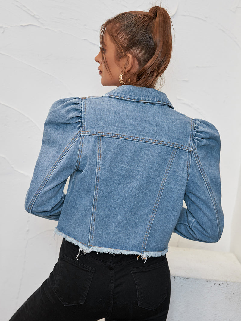 Long Sleeve Lapel Denim Short Coats GYXN 30321