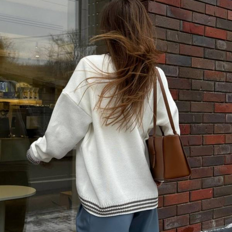 O Neck Print Knits Long Sleeve Sweater YMZY 11301