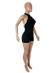 Sleeveless Backless Halterneck Romper SHD 9590