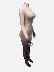Sexy Hollow Out Knits Lace Jumpsuit GQNF Y00589QL