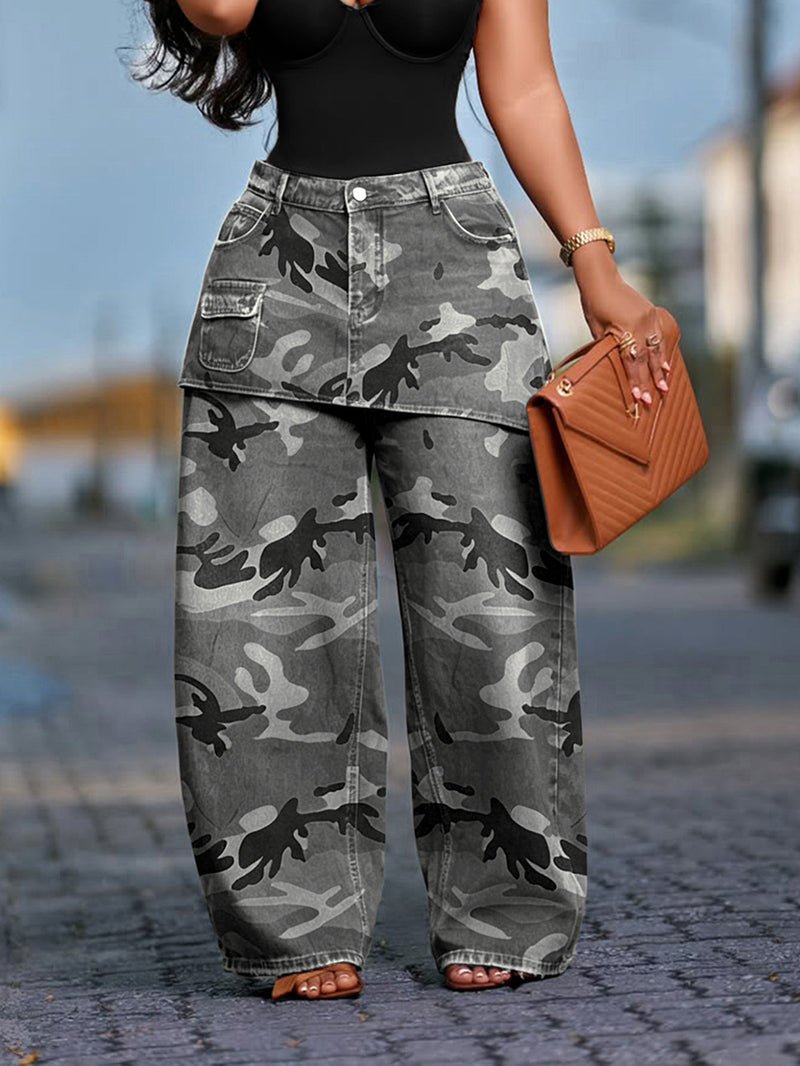 Fashion Camouflage Print Loose Jeans SH 391558