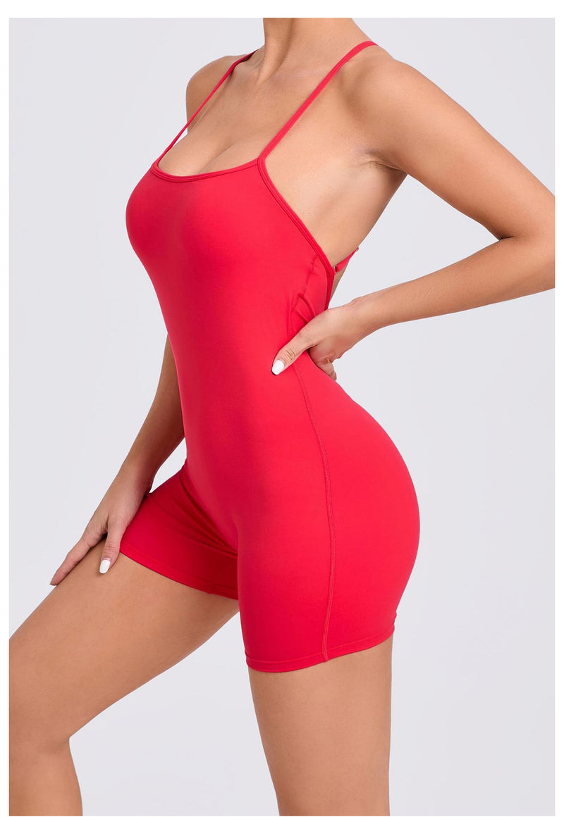 Solid Coloar Backless Yoga Sport Romper GQSA 43014