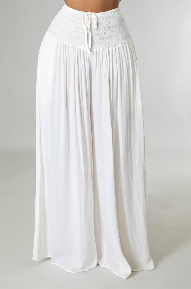 Solid Color Loose Casual Ice Silk Pants XHXF 8636