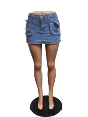 Sexy Pocket Slim Denim Skirts QXTF 8787