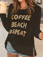 Letter Print Loose Knits Tops GZYF 1188