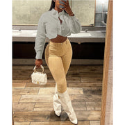Fashion Solid Long Sleeve Shirts GCNF 0198