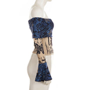 One Shoulder Butterfly Print T Shirt GPKJ MR51658