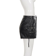Zipper Leather Shorts GPKJ MR50569