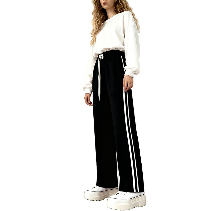 Plus Size Loose Stripe Patchwork Pants YIM 6671