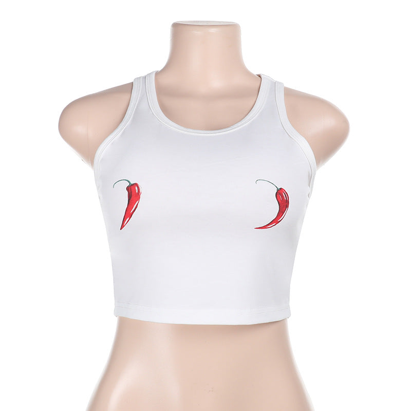 Sleeveless Print Solid Color Tank Tops FL YJ25044MHO