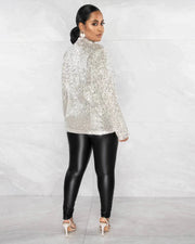 Casual Sequin Long Sleeve Blazer Coat TR 1280