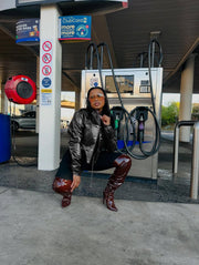 Long Sleeve Leather Short Coats YMEF 57075