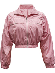 Zipper Patchwork Long Sleeve Waterproof Coat OMY 12018