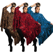 Leopard Print Long Sleeve Long Shawl Top YF 10620