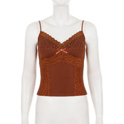 Lace Patchwork Hot Drill Sling Vest GPKJ MR48941