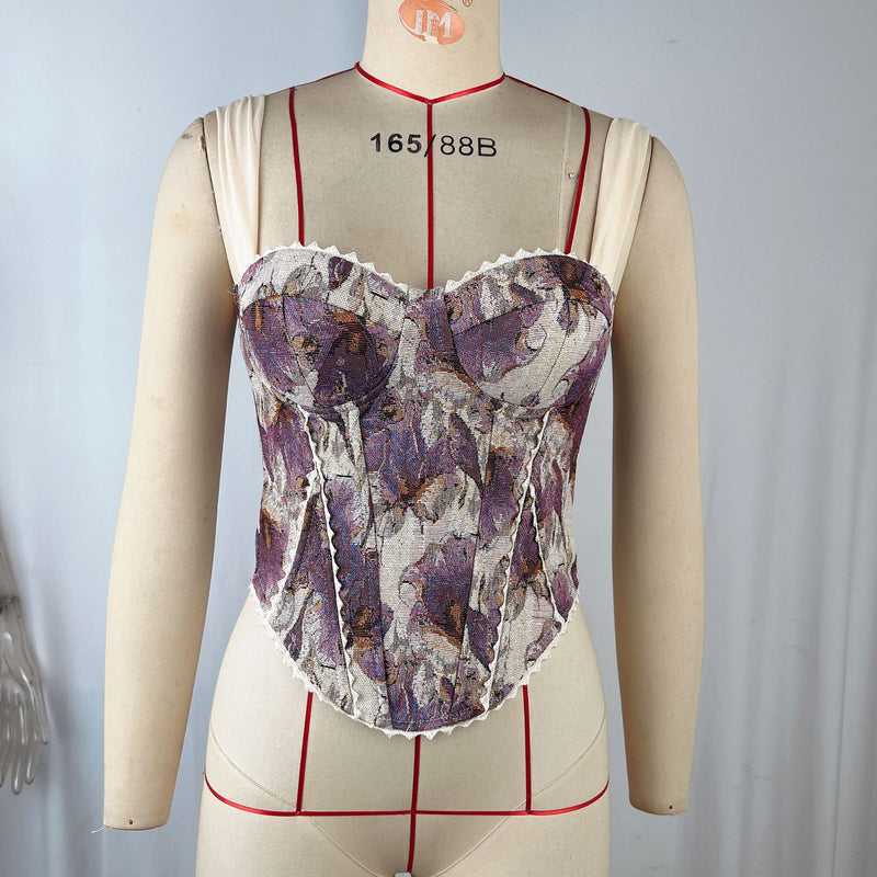 Sexy Printed Wrap Chest Tank Tops GPBY 8499B