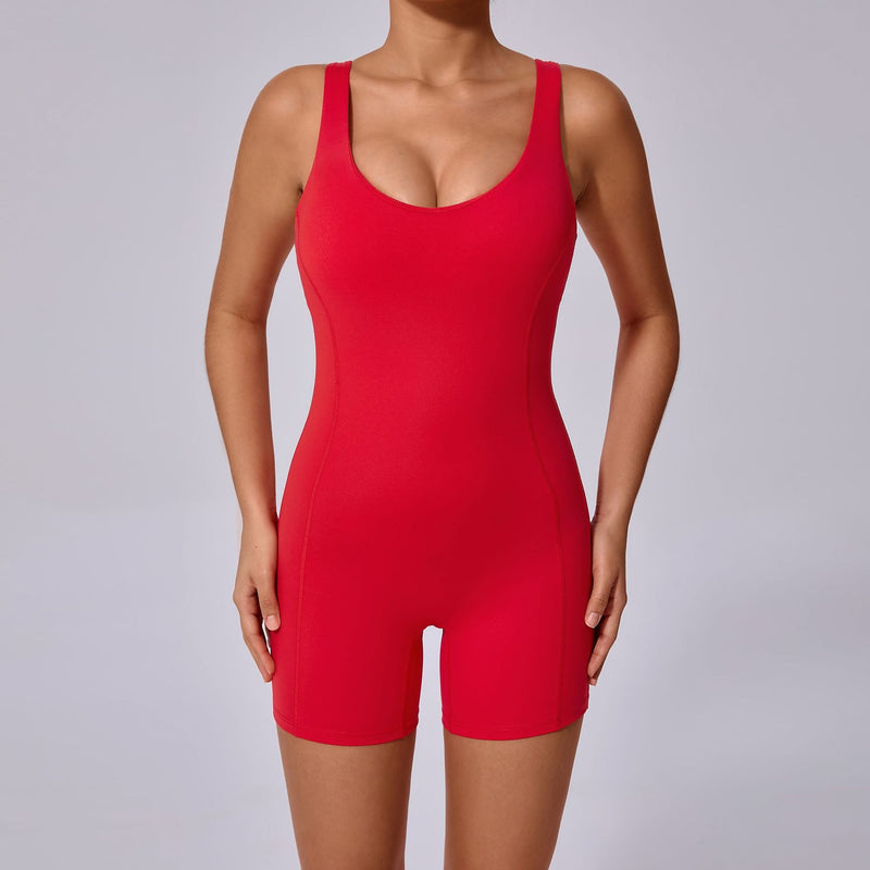 Sleeveless Solid Color Sport Romper GQSA 18293