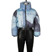 Casual Color Block Print Padded Cotton Jacket ZSD 0633