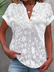 Casual Short Sleeve Blouses GSZE ST24046