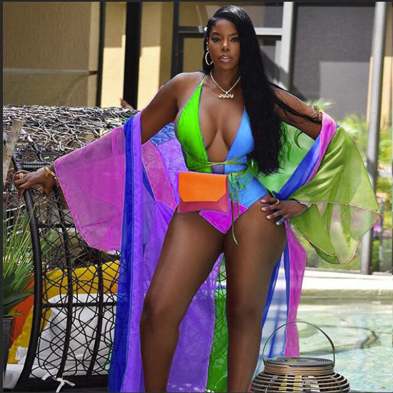Sexy Swimsuits One Piece Swimwear Long Cloak BN 9113