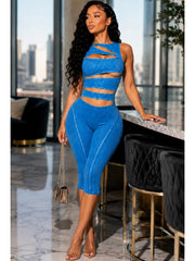 Hollow Out Sleeveless Seventh Jumpsuit CH 26083