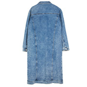 Washed Slim Denim Long Coat GKNF TS R07