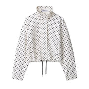 Polka Dot Print Long Sleeve Zipper Coats GYZS BB058